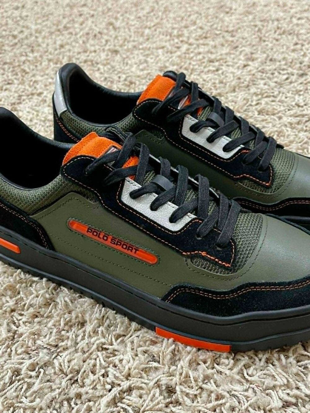 Polo Sport Ralph Lauren Men’s PS300 Leather-Paneled Sneakers Shoes Size 12 (New)